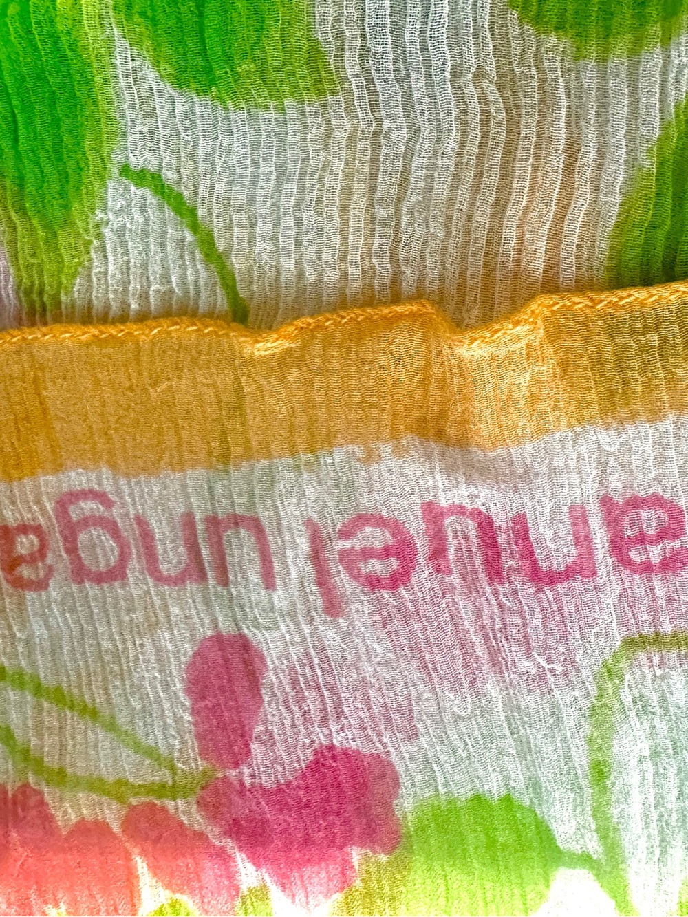 Emanuel Ungaro  100% silk Made in Italy - luxury brand Floral Lightweight Scarf